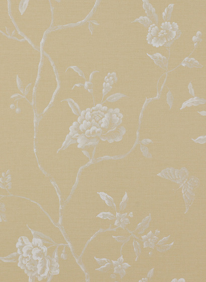 Atwood Wallpaper in Coral/Green by Colefax and Fowler