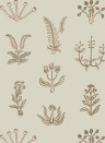 Josephine Munsey Wallpaper Floral Spot - Kemp Brown/ Cromwell Stone/ Maitland Green