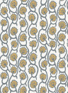 Josephine Munsey Carta da parati Geranium Stripe - Bude Blue/ Smith Yellow/ Kempton White