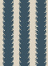 Josephine Munsey Papier peint Scallop Stripe - Beakster Blue/ Edge Sand