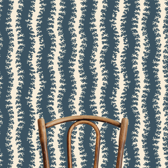 Josephine Munsey Wallpaper Elkhorn Stripe - Beakster Blue/ Salt Ridge