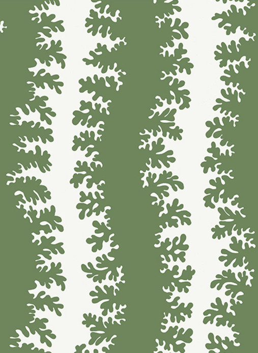 Josephine Munsey Papier peint Elkhorn Stripe - Brookes Green/ Ceiling White