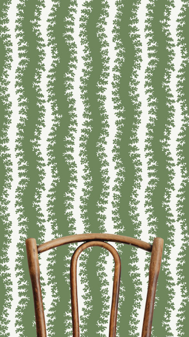 Josephine Munsey Wallpaper Elkhorn Stripe - Brookes Green/ Ceiling White