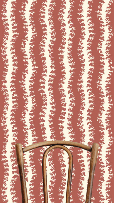 Josephine Munsey Wallpaper Elkhorn Stripe - Red Toppings/ Clarke White