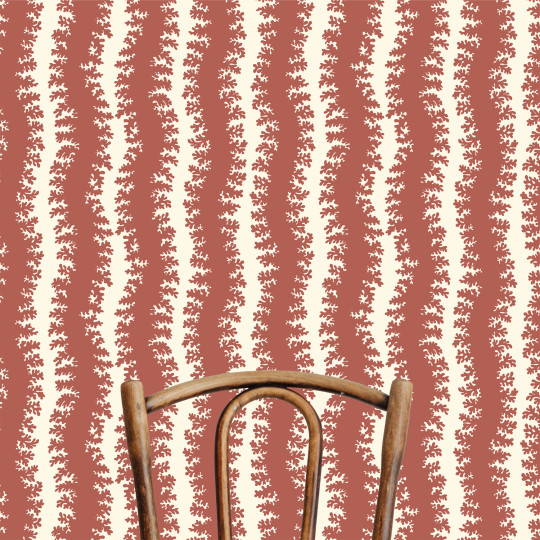 Josephine Munsey Wallpaper Elkhorn Stripe - Red Toppings/ Clarke White