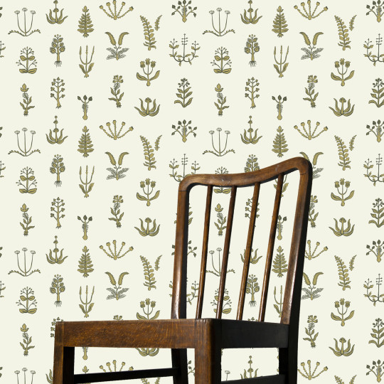 Josephine Munsey Wallpaper Floral Spot - Chaingate Green/ Meadow/ Ringhill White