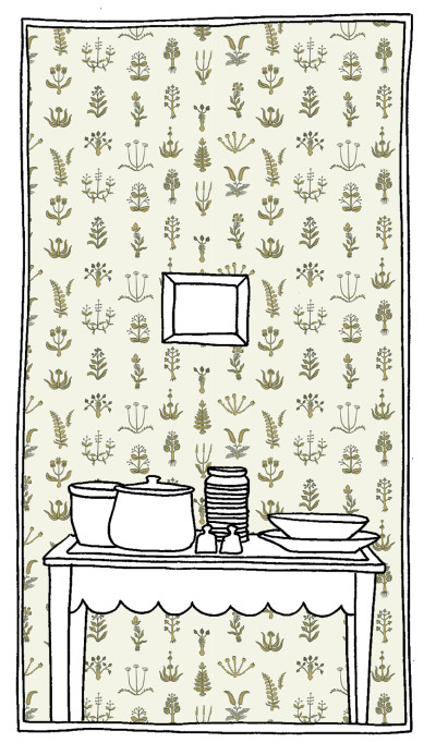 Josephine Munsey Wallpaper Floral Spot - Chaingate Green/ Meadow/ Ringhill White