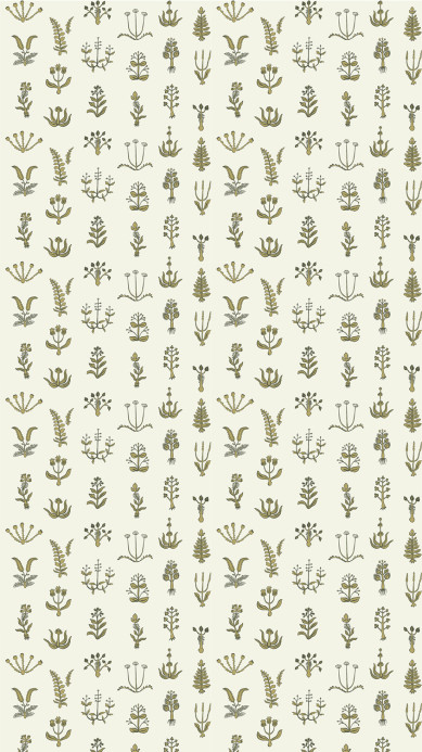 Josephine Munsey Papier peint Floral Spot - Chaingate Green/ Meadow/ Ringhill White