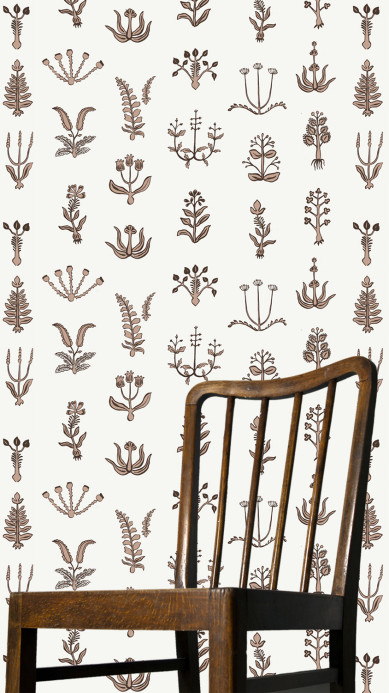 Josephine Munsey Wallpaper Floral Spot - Ham Pink/ Chimney/ Ceiling White