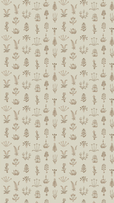 Josephine Munsey Papier peint Floral Spot - Kemp Brown/ Cromwell Stone/ Maitland Green