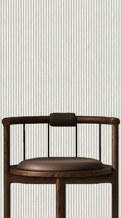 Josephine Munsey Wallpaper Hand Painted Stripe - Barton Blue/ Cotswold White