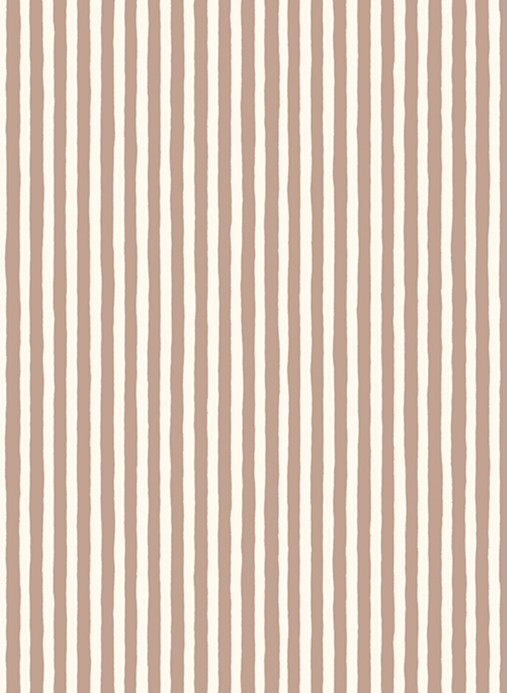 Josephine Munsey Papier peint Hand Painted Stripe - Ham Pink/ Cotswold White