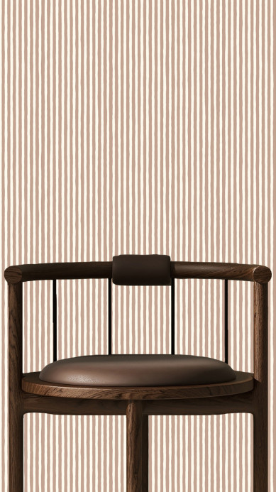 Josephine Munsey Wallpaper Hand Painted Stripe - Ham Pink/ Cotswold White