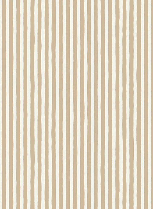 Josephine Munsey Papier peint Hand Painted Stripe - Stepping Stone/ Skirting White