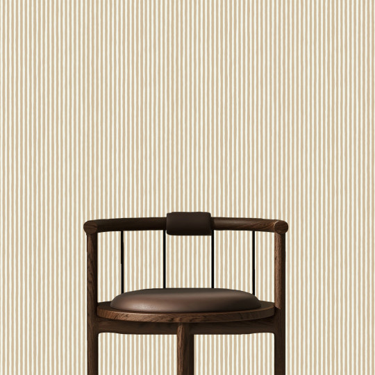 Josephine Munsey Wallpaper Hand Painted Stripe - Stepping Stone/ Skirting White