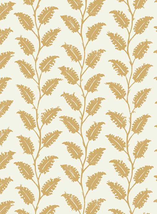 Josephine Munsey Wallpaper Leaf Wiggle - Smith Yellow/ Skirting White