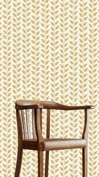 Josephine Munsey Wallpaper Leaf Wiggle - Smith Yellow/ Skirting White