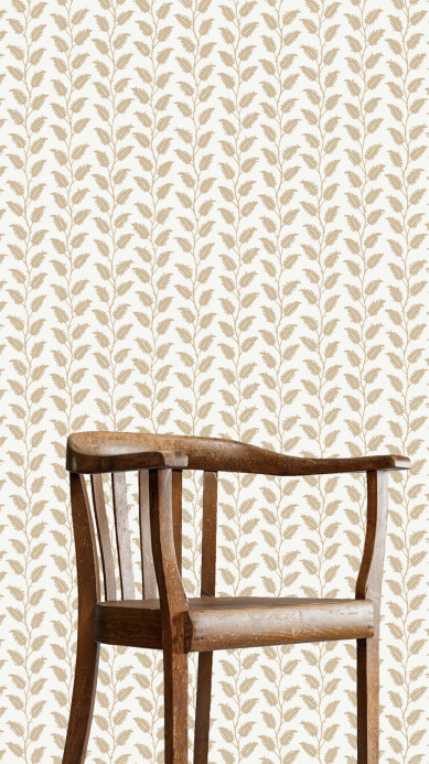 Josephine Munsey Wallpaper Leaf Wiggle - Stepping Stone/ Skirting White