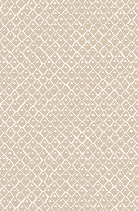 Josephine Munsey Wallpaper Pineapple Squares - Stepping Stone/ Hilles White