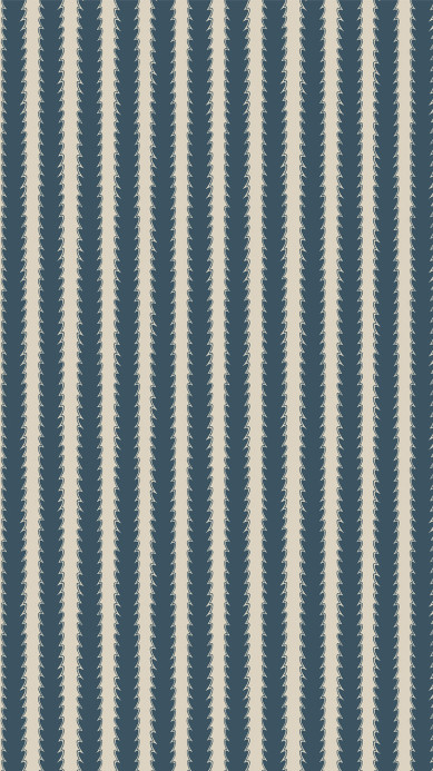 Josephine Munsey Papier peint Scallop Stripe - Beakster Blue/ Edge Sand