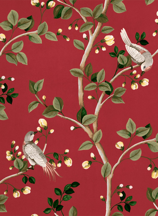 Coordonne Carta da parati Birds Prosperity - Ruby