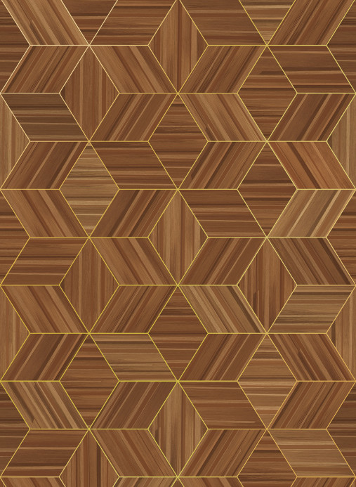 Eijffinger Wallpaper Veneer Diamonds - Mahogany