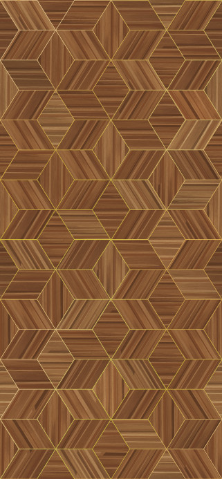 Eijffinger Wallpaper Veneer Diamonds - Mahogany