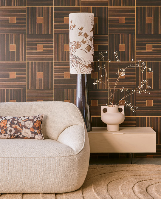 Eijffinger Wallpaper Veneer Blocks - Chocolate