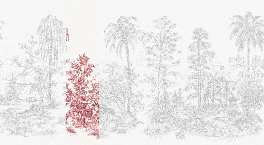 Jannelli & Volpi Papier peint panoramique Mandalay - White Red Panel 3