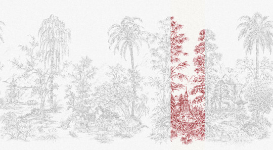 Jannelli & Volpi Wandbild Mandalay - White Red Panel 6