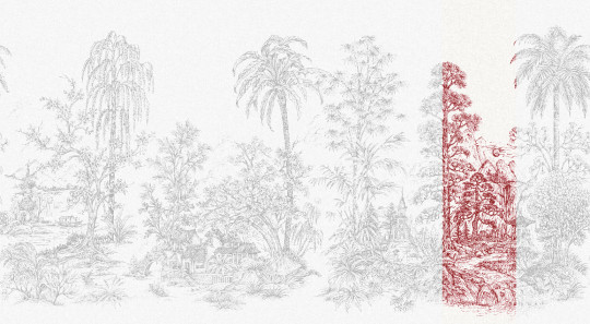 Jannelli & Volpi Papier peint panoramique Mandalay - White Red Panel 7