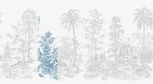 Jannelli & Volpi Wandbild Mandalay - White Blue Panel 3