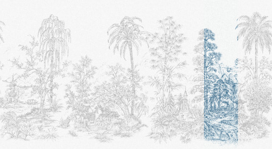 Jannelli & Volpi Papier peint panoramique Mandalay - White Blue Panel 7