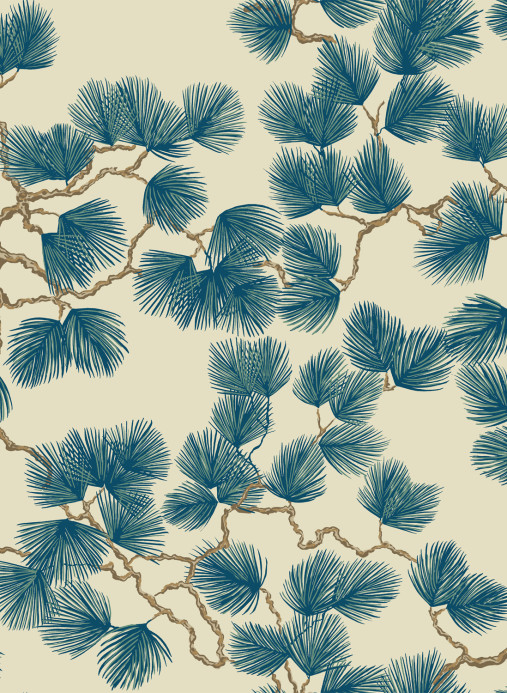 Sandberg Wallpaper Pine - Blue