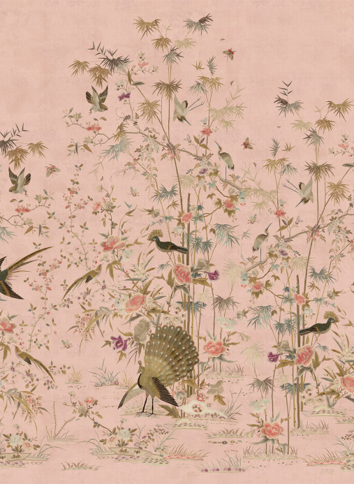 Sandberg Mural Chinoiserie Garden - Pink