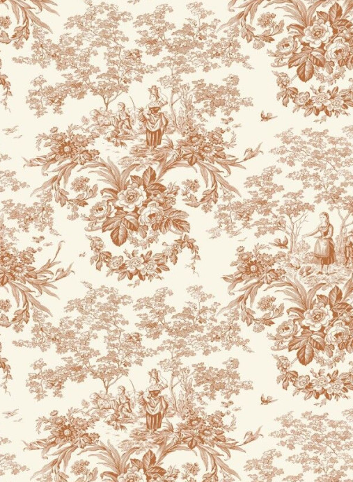 Quenin Wallpaper Beaux Jours - Terracotta