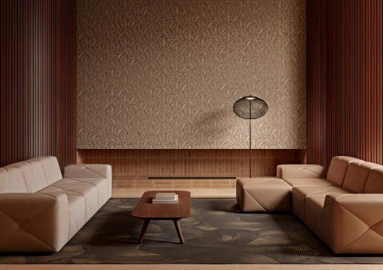 Moooi for Arte Wallpaper Woodblock Beetle Flora - Walnut