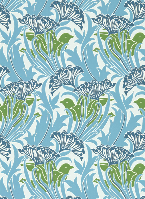 Morris & Co Tapete Laceflower - Garden Green/ Lagoon