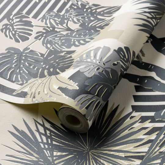 Clarke & Clarke Wallpaper Malindi - Charcoal