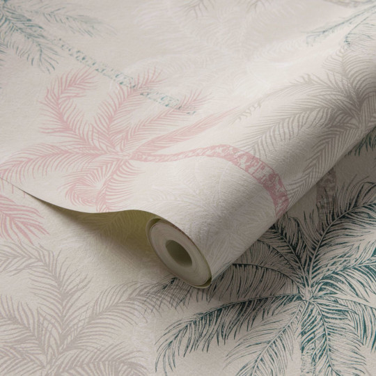 Clarke & Clarke Wallpaper Palmyra - Mineral/ Blush