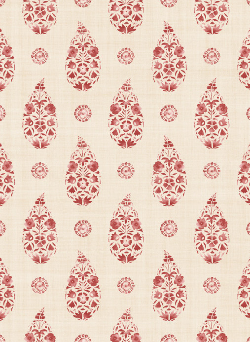 Coordonne Papier peint Paisley - Red