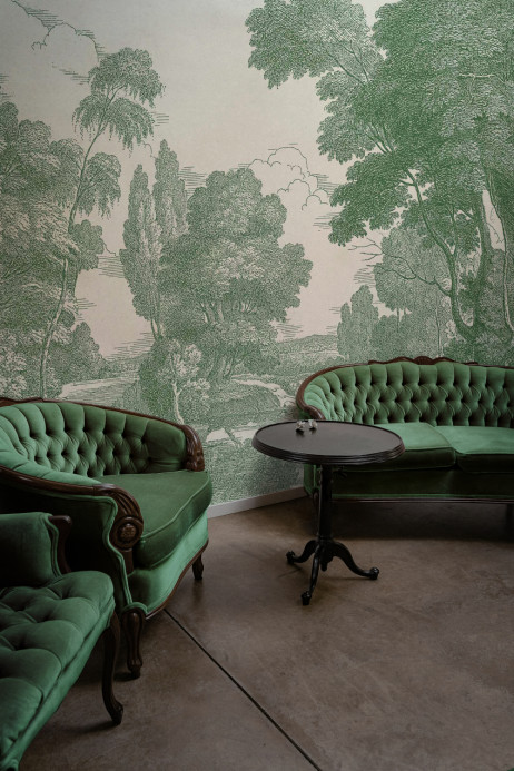 Coordonne Mural Engraving - Green