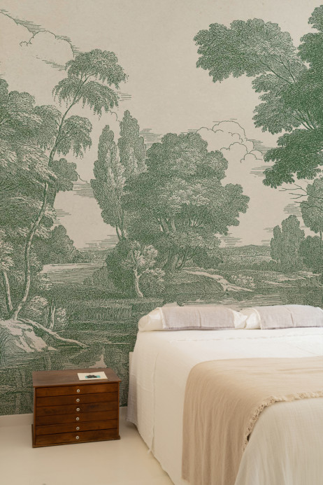 Coordonne Mural Engraving - Green