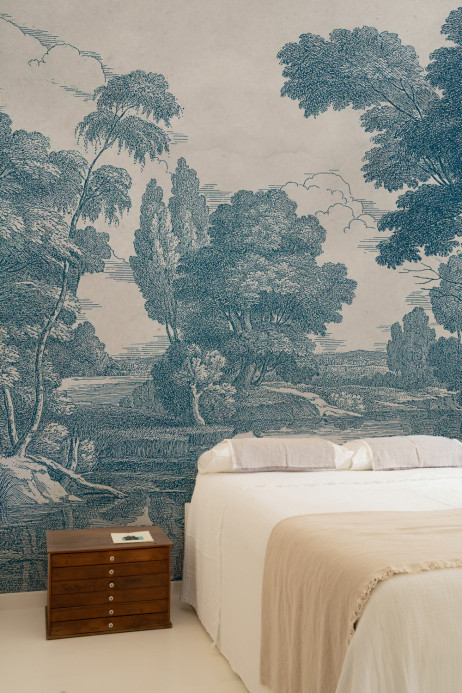 Coordonne Mural Engraving - Blue