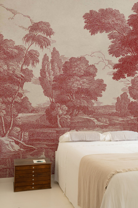 Coordonne Mural Engraving - Red