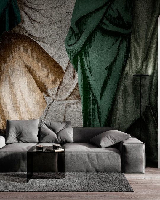 Coordonne Mural Drapery - Emerald