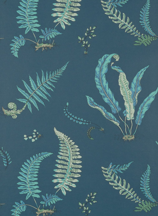 GP & J Baker Carta da parati Ferns - Indigo/ Teal