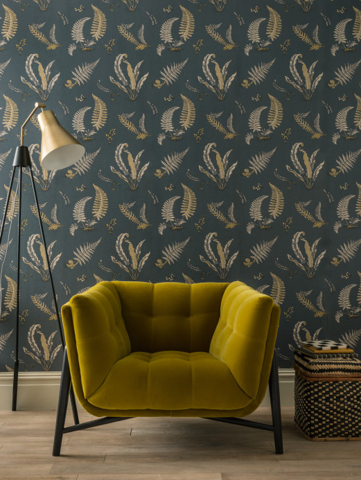 GP & J Baker Wallpaper Ferns - Charcoal/ Bronze