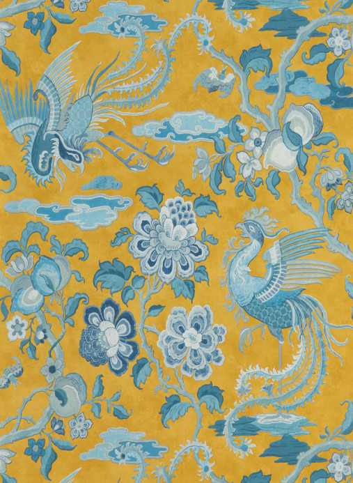 GP & J Baker Wallpaper Chifu - Ochre/ Blue