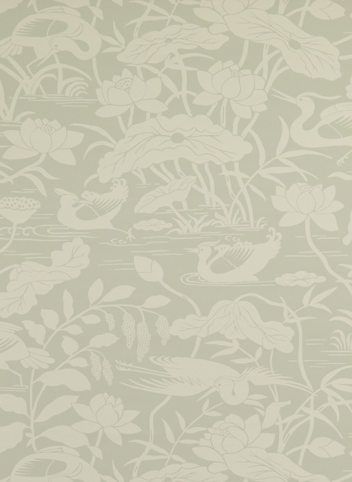 GP & J Baker Papier peint Heron & Lotus Flower - Aqua